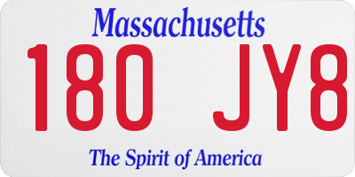 MA license plate 180JY8
