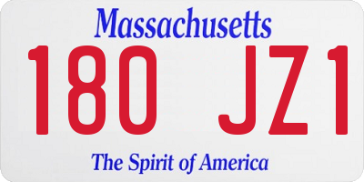MA license plate 180JZ1