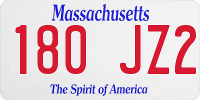MA license plate 180JZ2