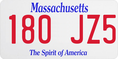 MA license plate 180JZ5