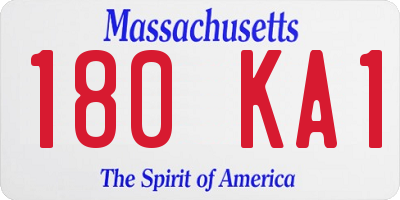 MA license plate 180KA1