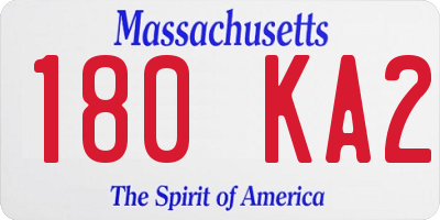 MA license plate 180KA2