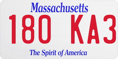 MA license plate 180KA3