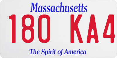 MA license plate 180KA4