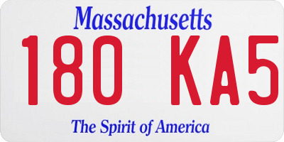 MA license plate 180KA5