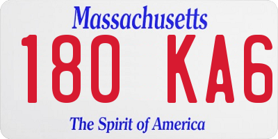 MA license plate 180KA6