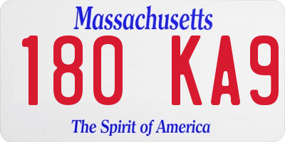 MA license plate 180KA9