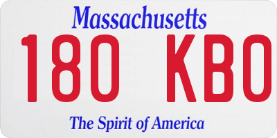 MA license plate 180KB0