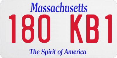 MA license plate 180KB1
