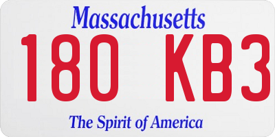MA license plate 180KB3