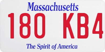 MA license plate 180KB4