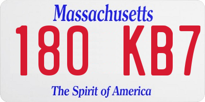 MA license plate 180KB7