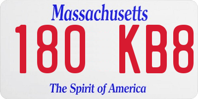 MA license plate 180KB8