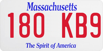 MA license plate 180KB9