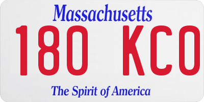 MA license plate 180KC0