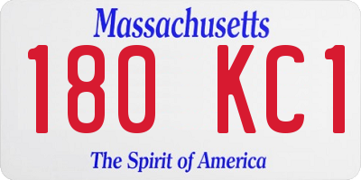 MA license plate 180KC1