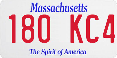 MA license plate 180KC4