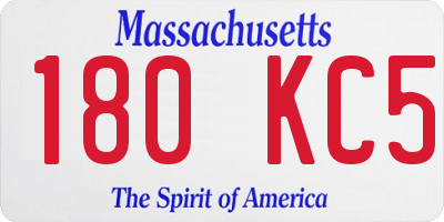 MA license plate 180KC5