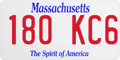 MA license plate 180KC6