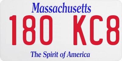 MA license plate 180KC8