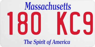 MA license plate 180KC9