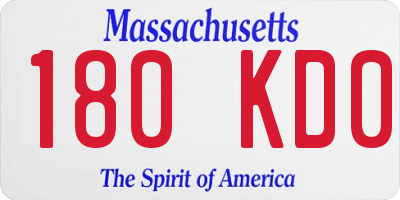 MA license plate 180KD0