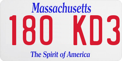 MA license plate 180KD3
