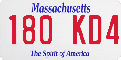 MA license plate 180KD4