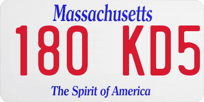 MA license plate 180KD5