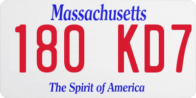 MA license plate 180KD7