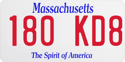 MA license plate 180KD8