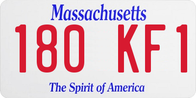 MA license plate 180KF1