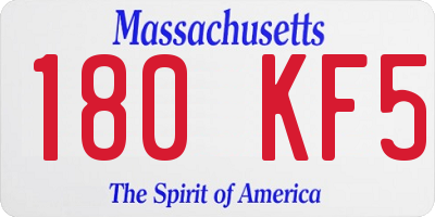 MA license plate 180KF5