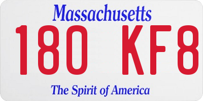 MA license plate 180KF8