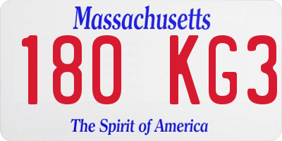 MA license plate 180KG3