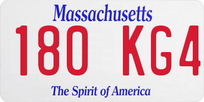 MA license plate 180KG4