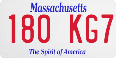 MA license plate 180KG7