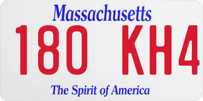 MA license plate 180KH4