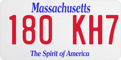 MA license plate 180KH7