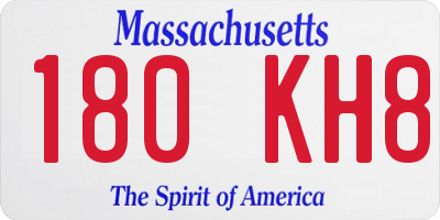 MA license plate 180KH8