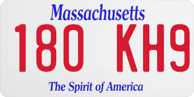 MA license plate 180KH9