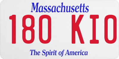MA license plate 180KI0