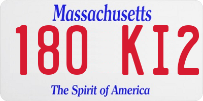 MA license plate 180KI2