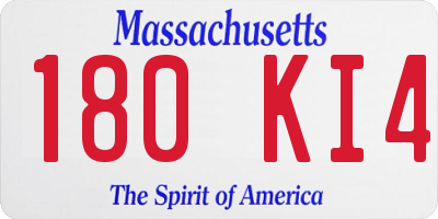 MA license plate 180KI4
