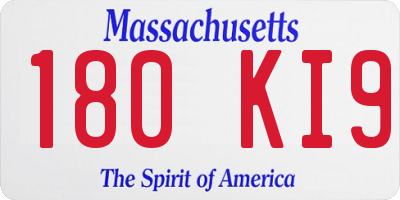 MA license plate 180KI9