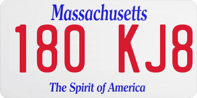 MA license plate 180KJ8