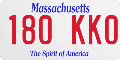 MA license plate 180KK0