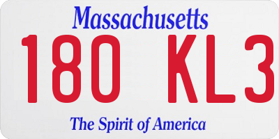 MA license plate 180KL3
