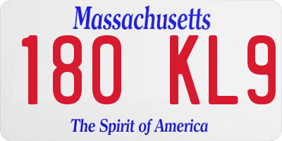 MA license plate 180KL9