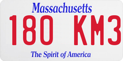 MA license plate 180KM3